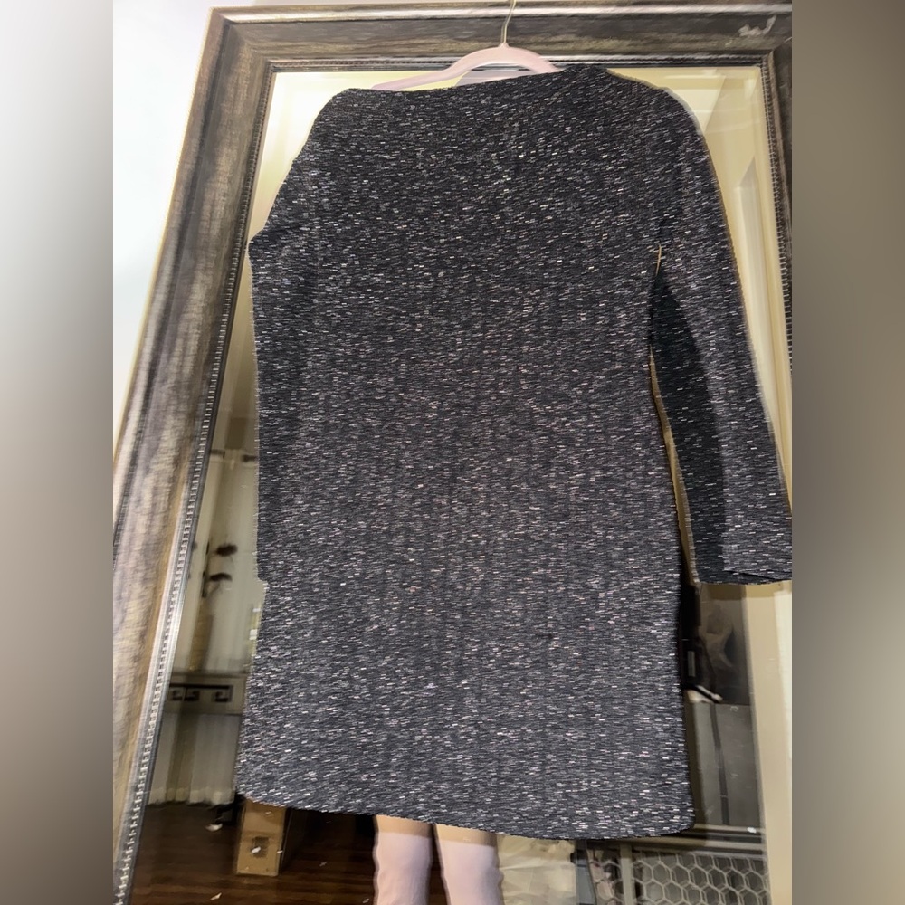 NWOT Zara Black and Silver off the shoulder Knit dress - Picture 9 of 11